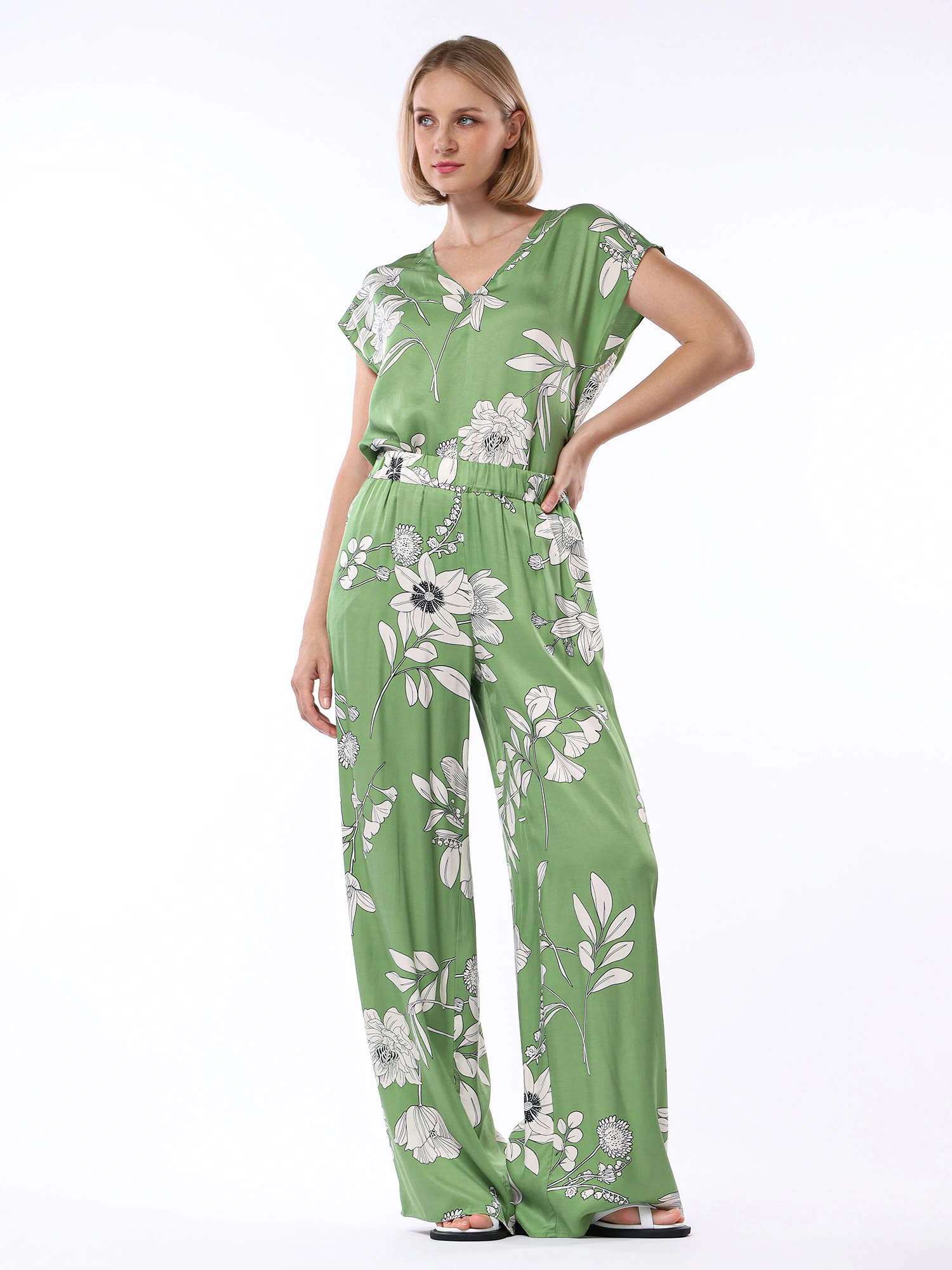 Брюки свободного кроя с принтом